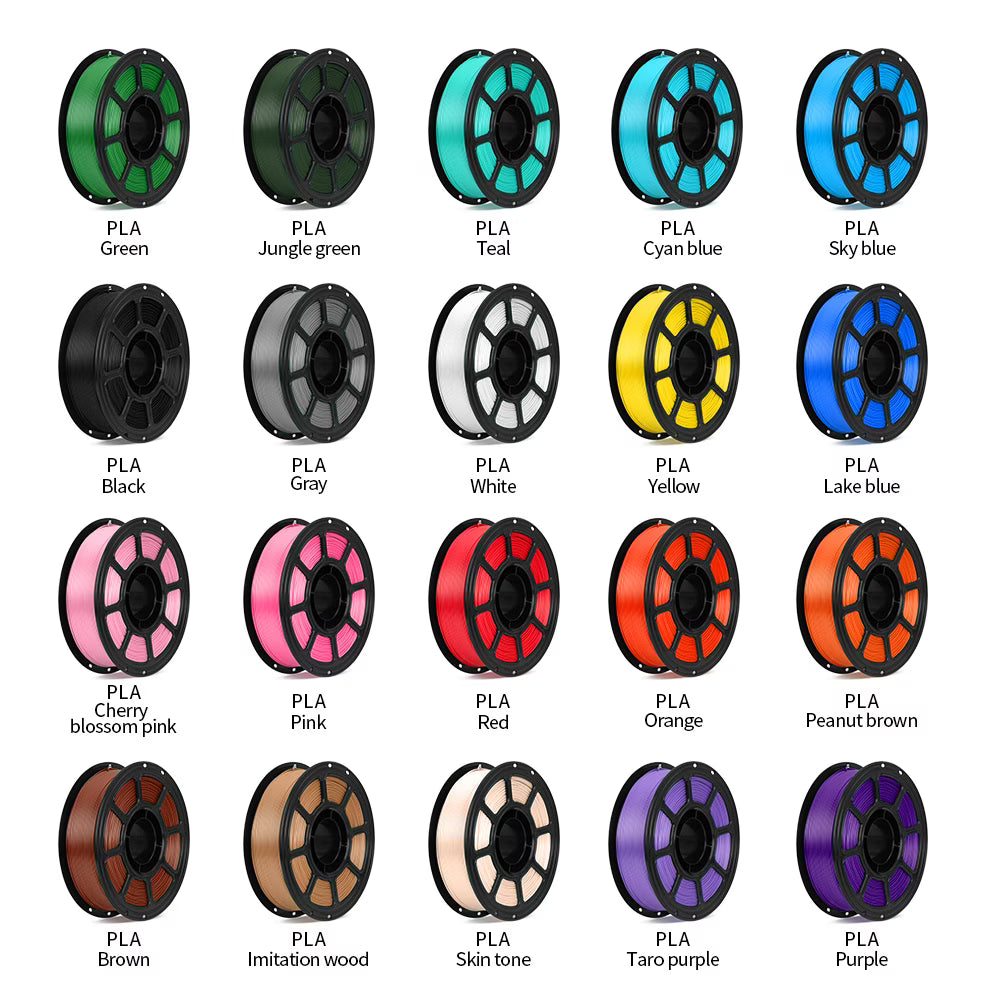 20 Colors PLA Filament 20KG Set, 1KG/Spool, ±0.03mm Precision, Smooth Printing for Most FDM Printers