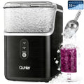Nugget Ice Maker Countertop, Soft Chewable Pellet Ice Machine, Qunler 33 Lbs Per Day Self-Cleaning Stainless Steel Ice Maker for Iced Coffee, Soda, Tea, And Home Coffee Bar & Gifts for Coffee Lovers