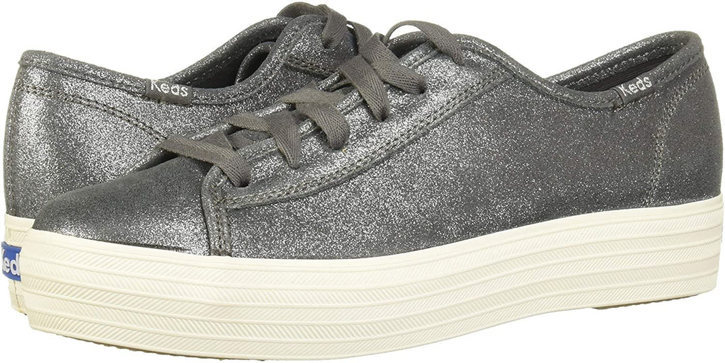 Keds Womens Triple Kick Glitter Suede Sneaker