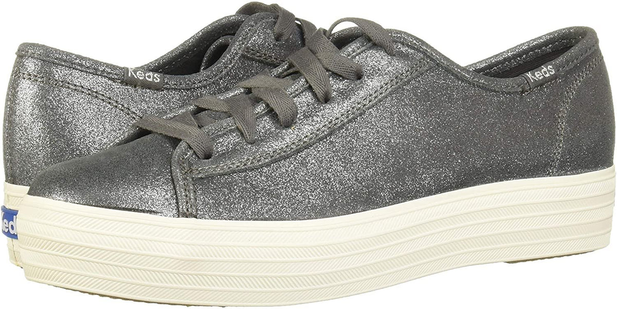 Keds Womens Triple Kick Glitter Suede Sneaker